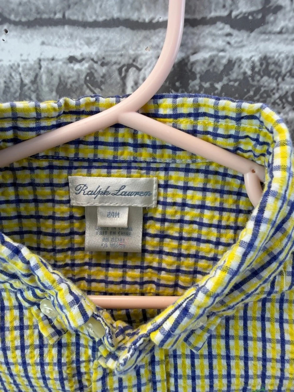 Ralph Lauren Yellow & Blue Check‎ Button-Down Shirt